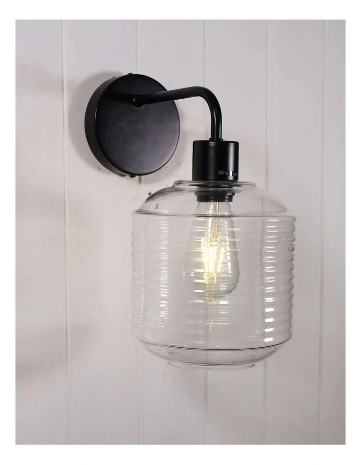 Marconi Wall Sconce Light Clear Glass image 2