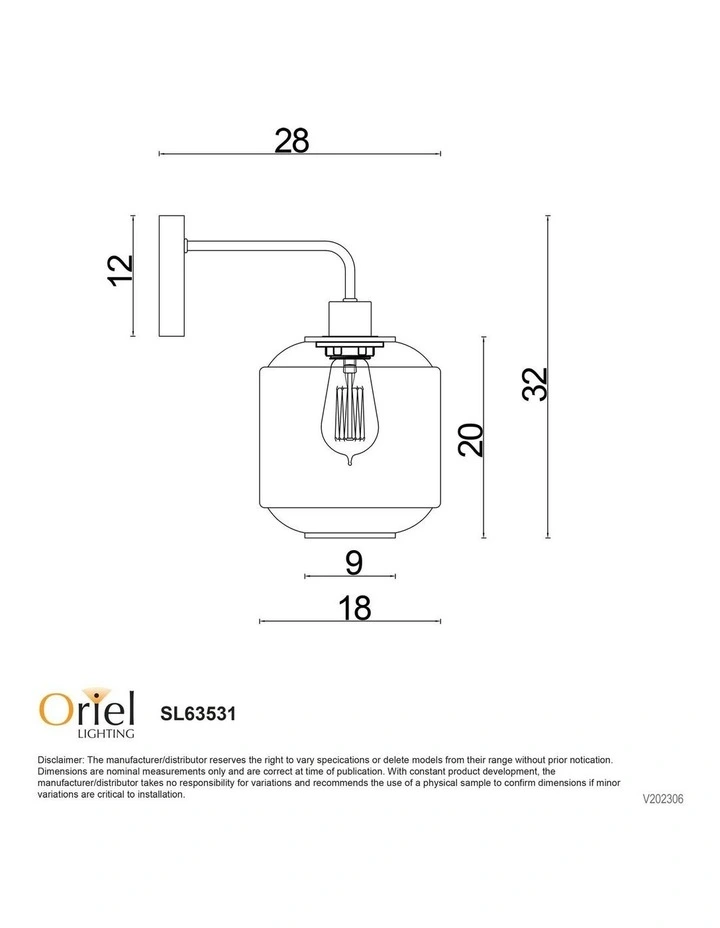 Marconi Wall Sconce Light Clear Glass image 3