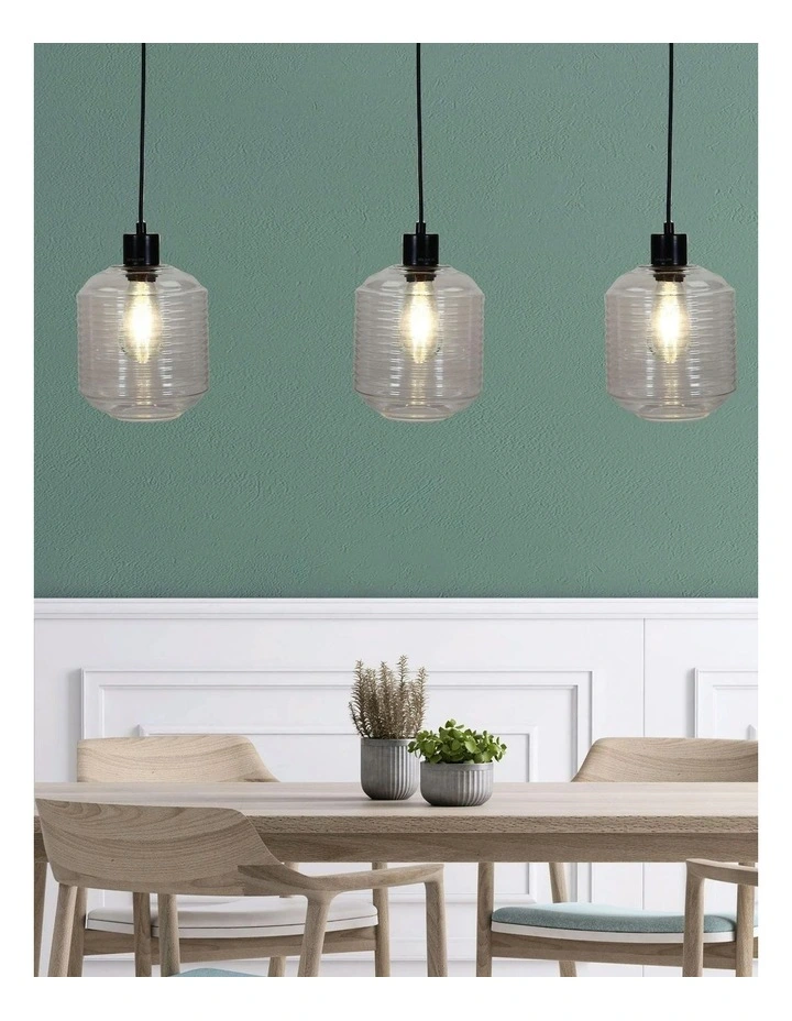 Marconi Trilight 3 Light Pendant Light Clear Glass image 2