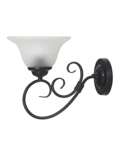Gaston Ii Traditional Frost Wall Light Black