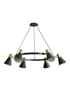 Norbert 6lt Round Spot Pendant Light Satin Brass