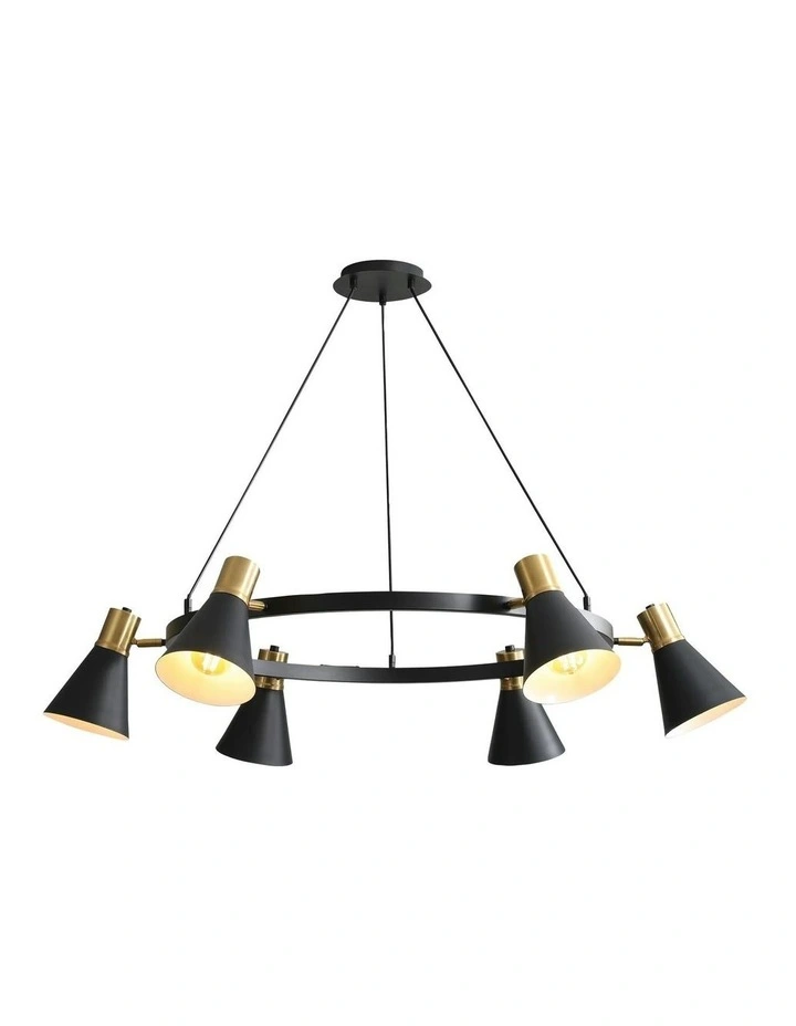 Norbert 6lt Round Spot Pendant Light Satin Brass image 2