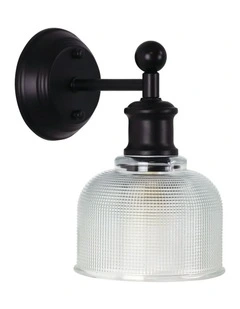 Brighton Wall Light Black/Clear