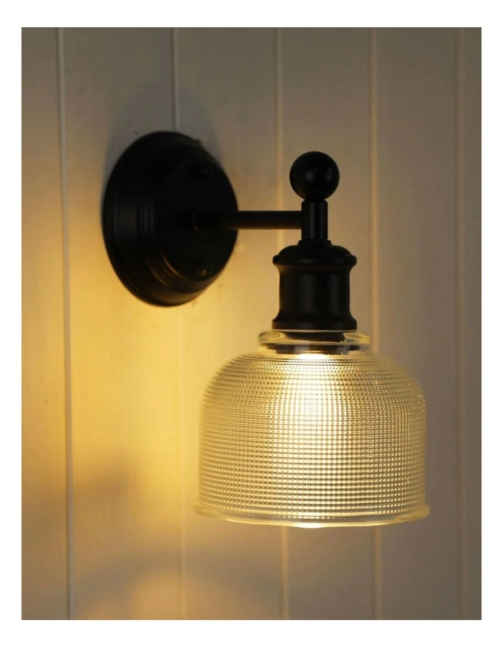 Brighton Wall Light Black/Clear image 2
