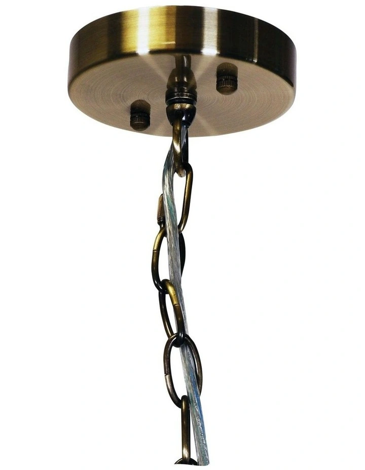 Rochester Traditional Glass Pendant Light Antique Brass 5lt image 3
