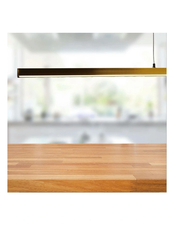 Shard Slimline Tricolour LED Pendant Light Satin Brass 1500cm image 2