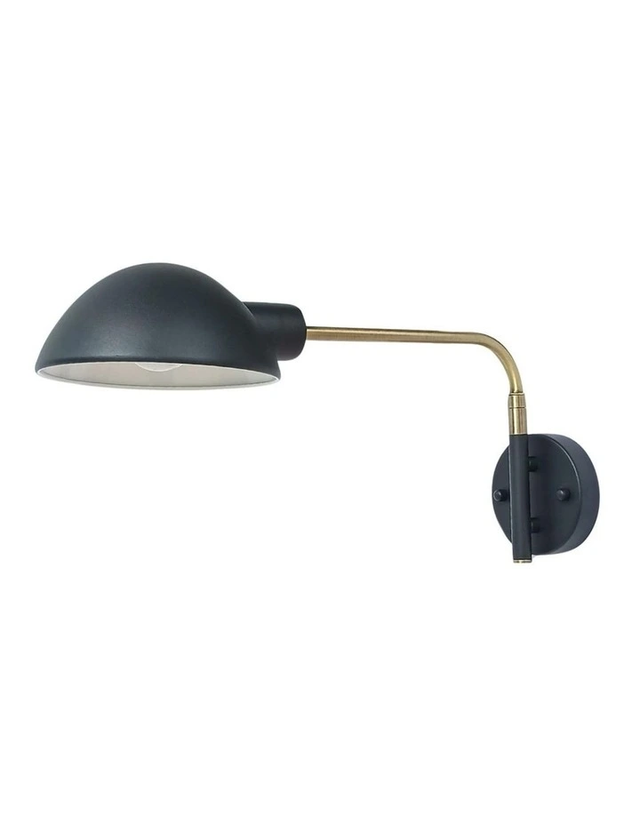 Klass Swing Arm Wall Light Antique Brass image 3