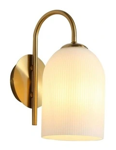 Arley Opal Matt Wall Light Satin Brass