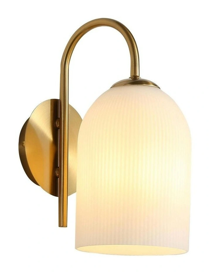 Arley Opal Matt Wall Light Satin Brass image 1