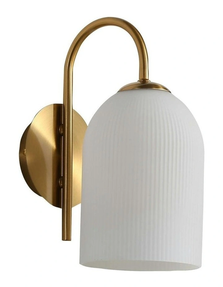 Arley Opal Matt Wall Light Satin Brass image 2