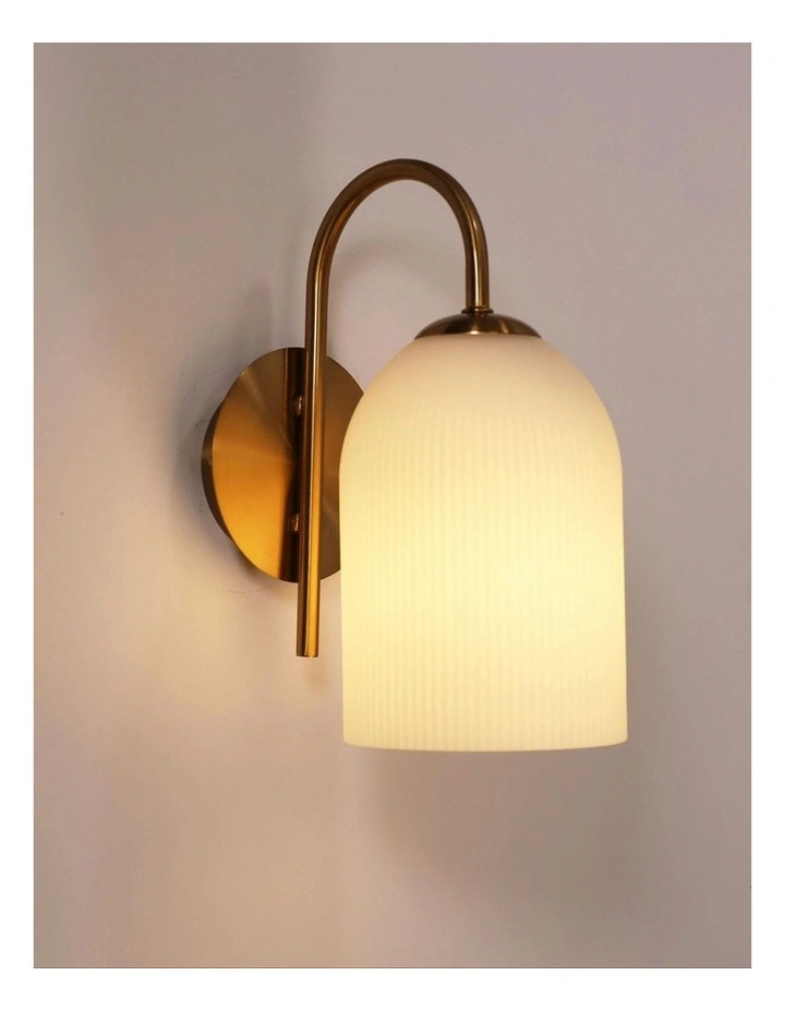 Arley Opal Matt Wall Light Satin Brass image 3