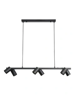 Bridge 6lt Spot Pendant Light Black