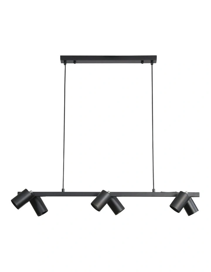Bridge 6lt Spot Pendant Light Black image 1