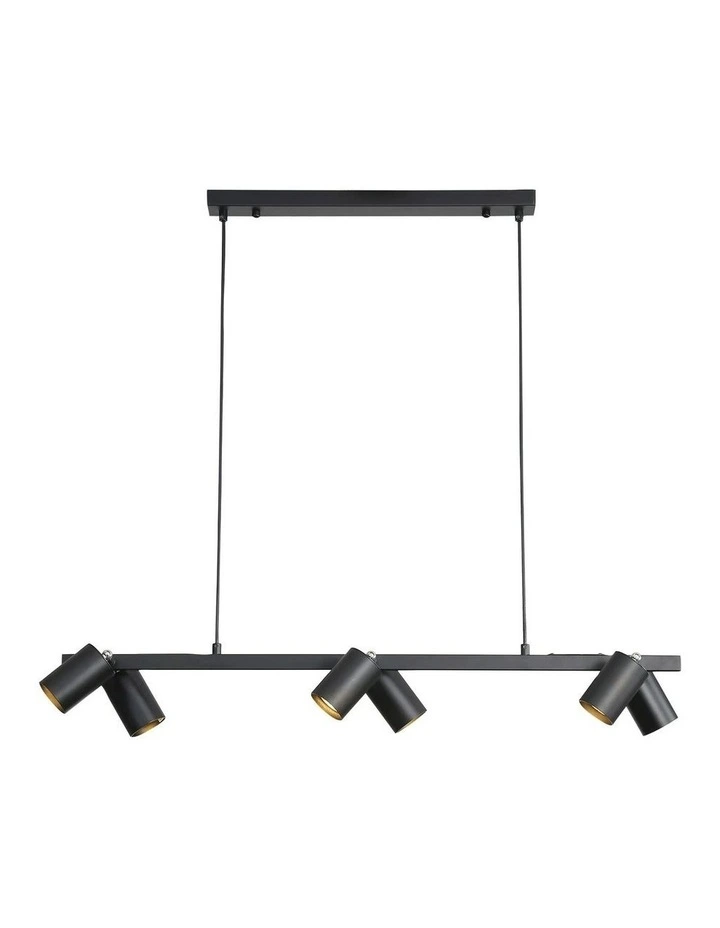 Bridge 6lt Spot Pendant Light Black image 2