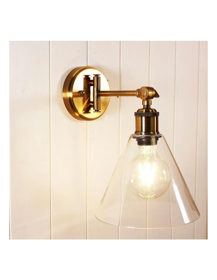 Heath Swing Arm Wall Light Satin Brass image 2