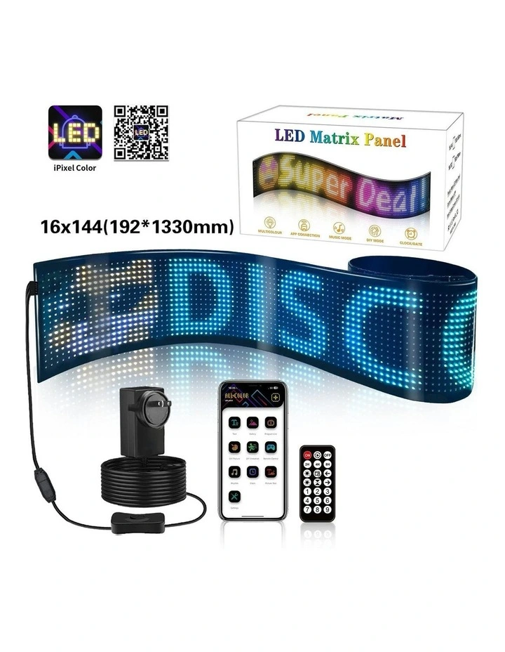 Programmable LED Matrix Panel Flexible Screen IP65 with APP Control 192*1330mm image 4