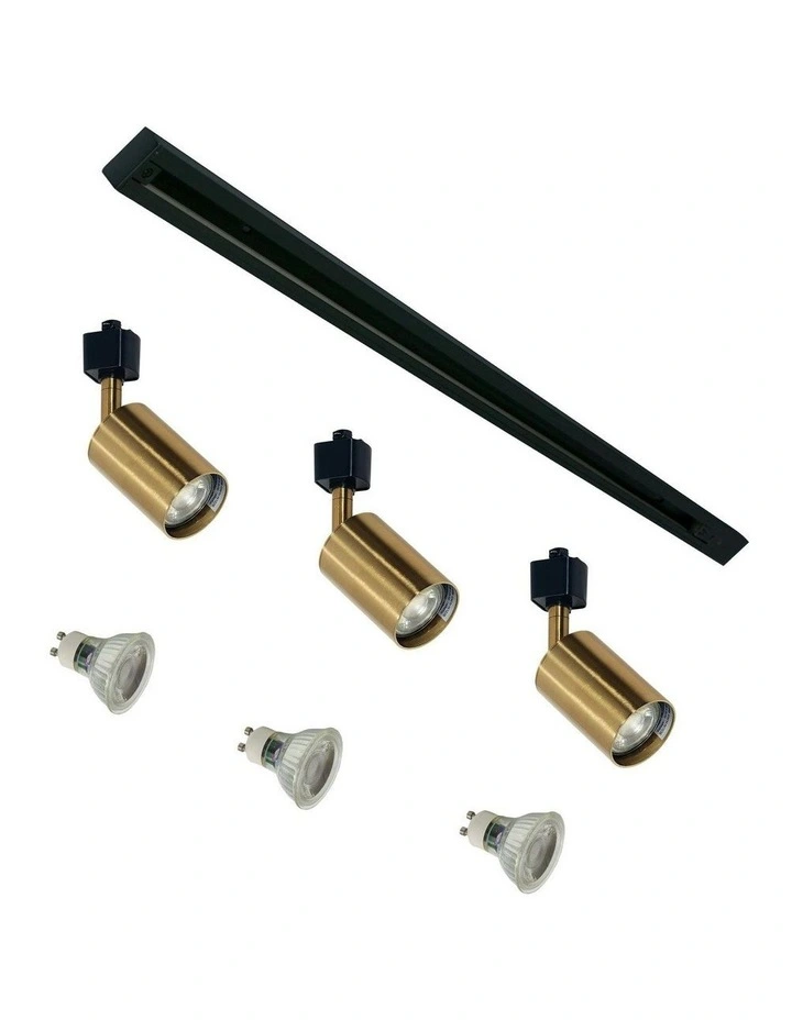 Bridge 3 Track Spot Light Black & Brass image 2