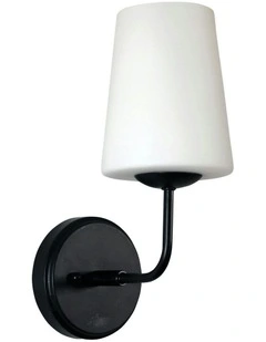 Hopley Glass Wall Light Black