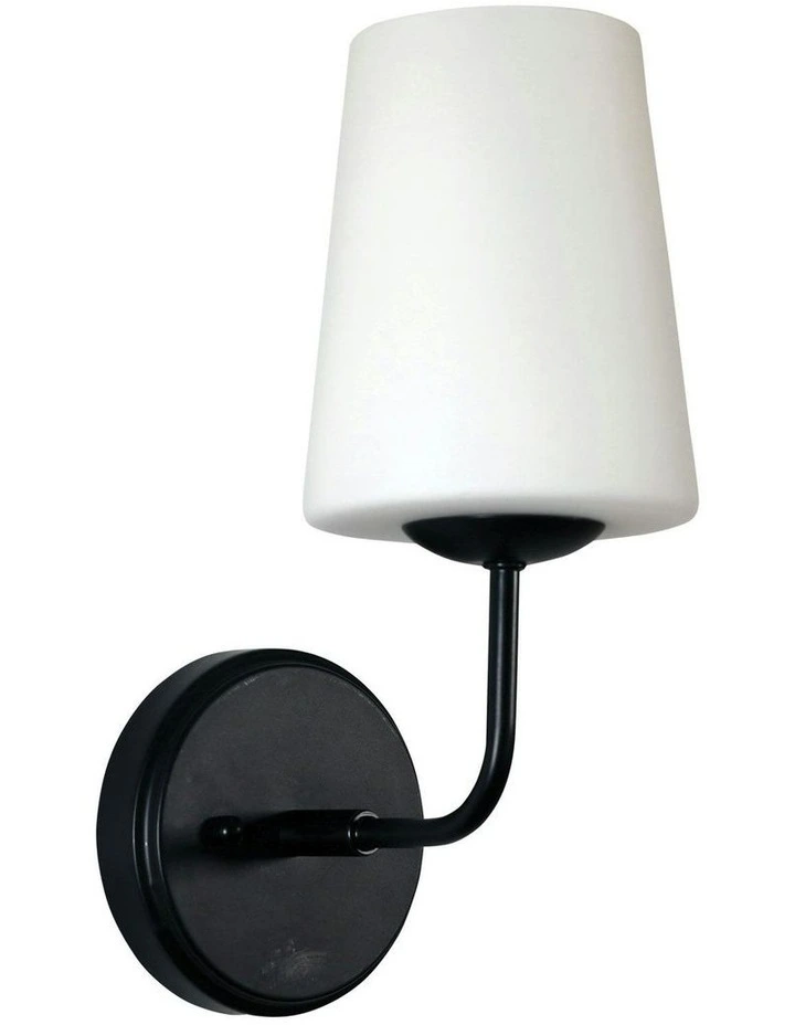 Hopley Glass Wall Light Black image 1