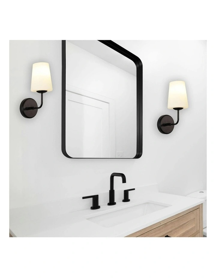 Hopley Glass Wall Light Black image 2