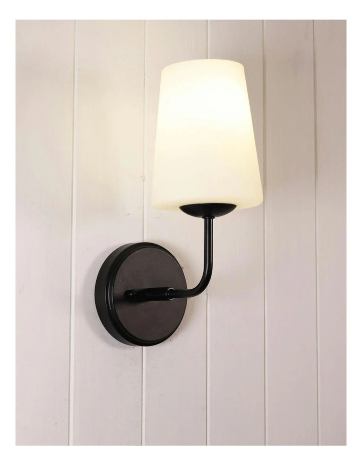 Hopley Glass Wall Light Black image 3
