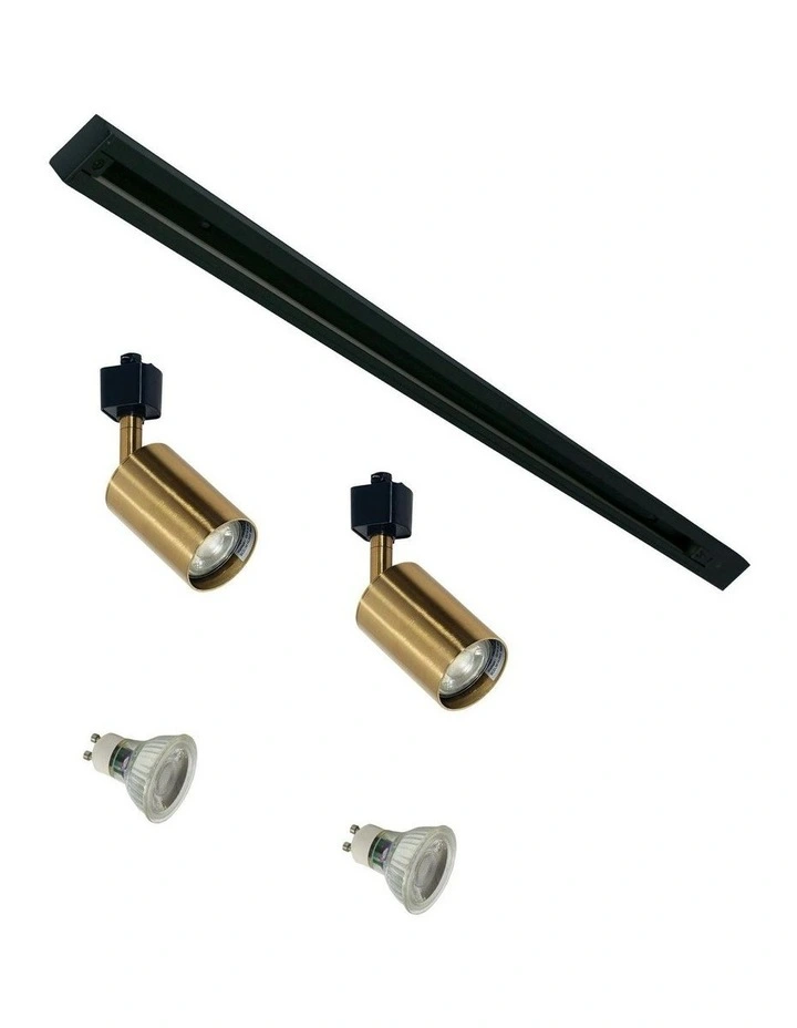 Bridge 2 Track Spot Light in Black & Brass image 3