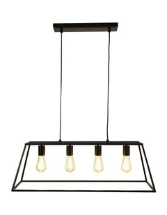 Wainscott Hamptons Style Classic Pendant Light Black 4lt