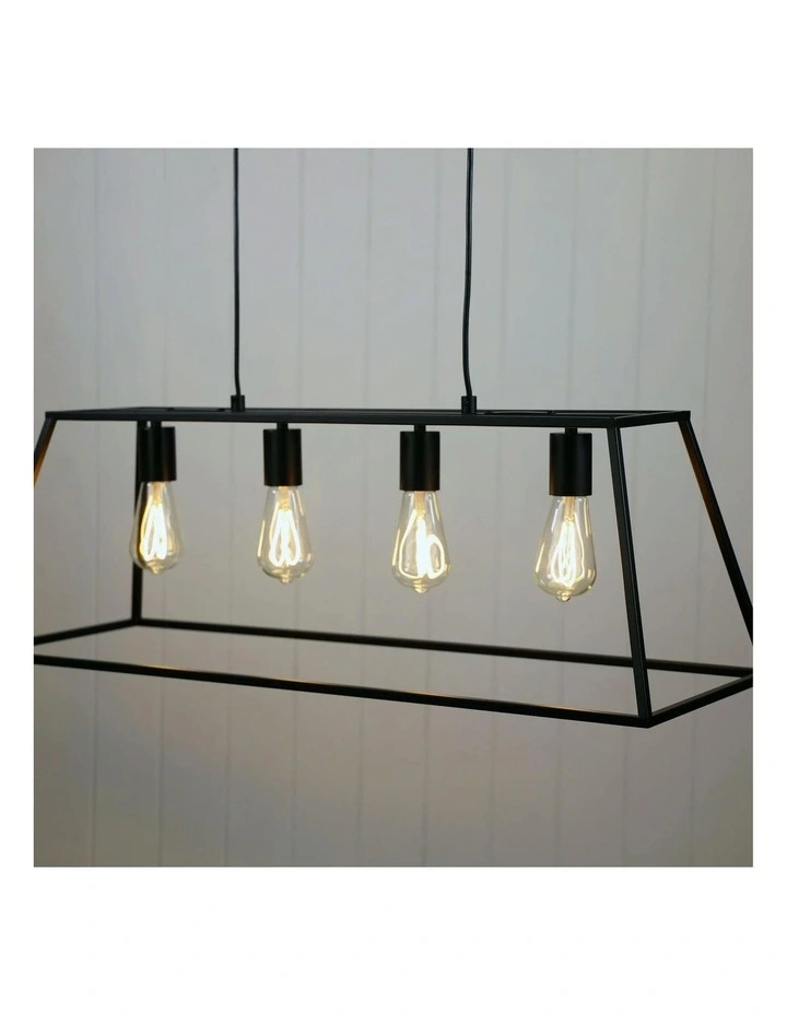 Wainscott Hamptons Style Classic Pendant Light Black 4lt image 3
