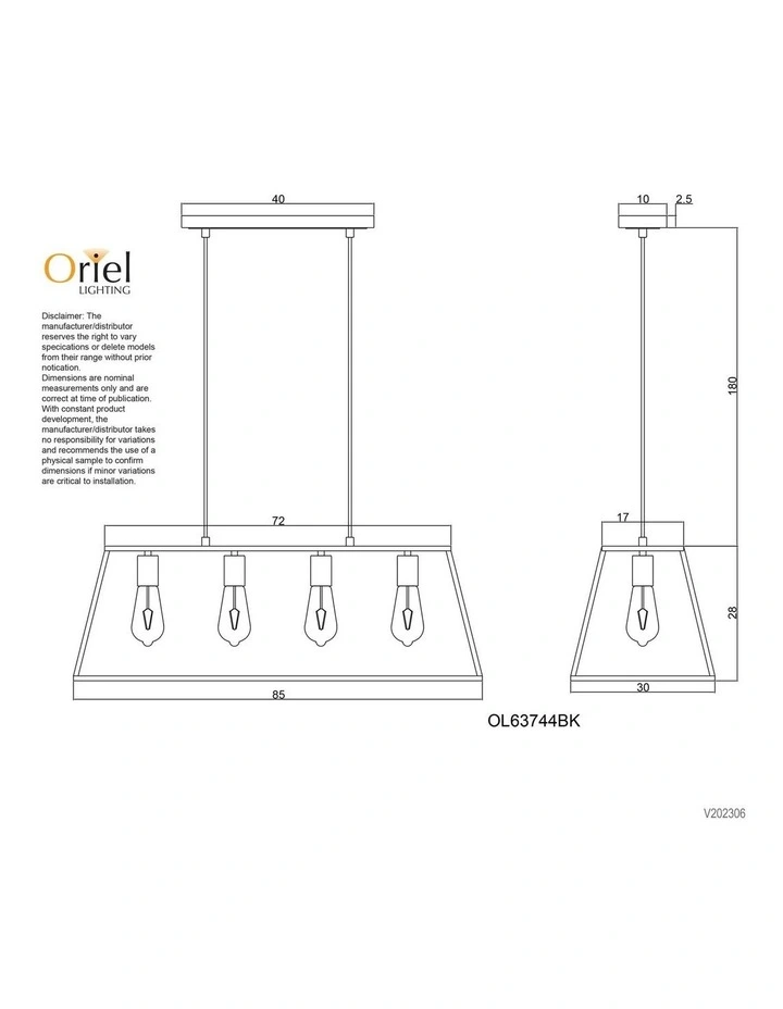 Wainscott Hamptons Style Classic Pendant Light Black 4lt image 4