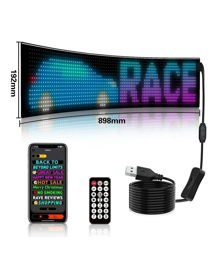Programmable LED Matrix Panel Flexible Screen IP65 with APP Control 192*898mm image 3