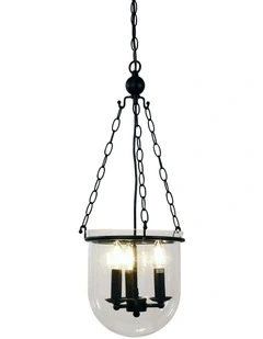 Weston Traditional Glass Pendant Light Black