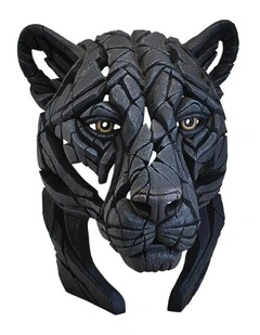 Edge Sculpture - Panther Bust - Stone Resin - Garden & Home Decor Sculpture