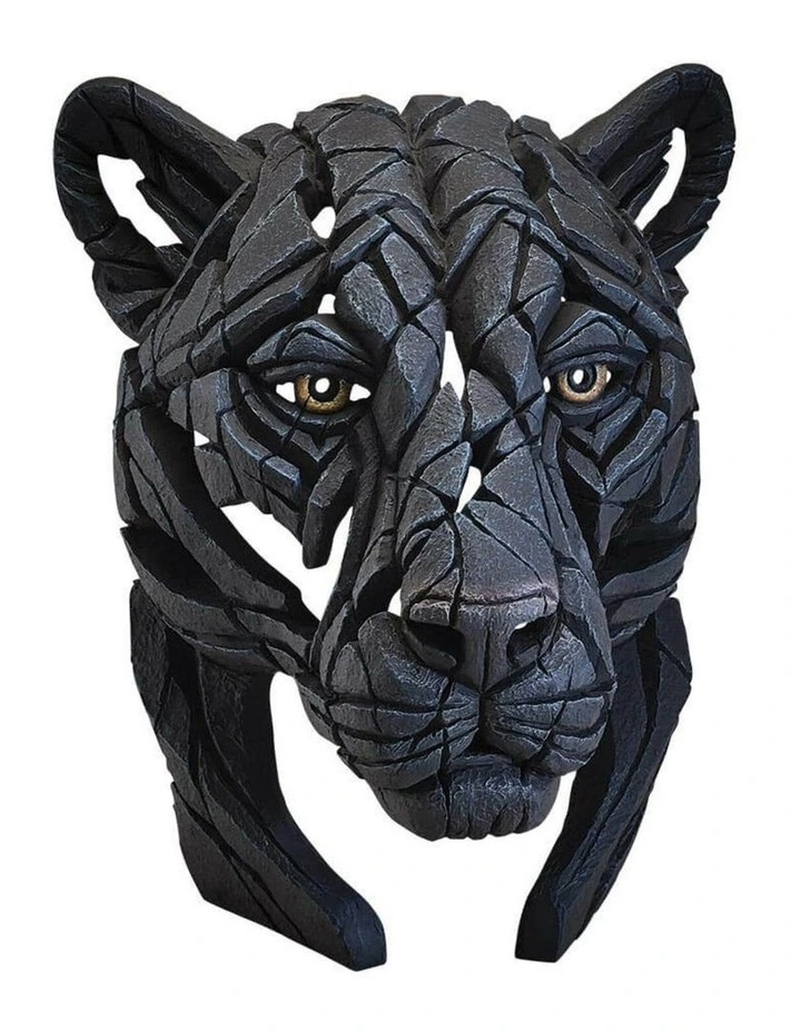 Edge Sculpture - Panther Bust - Stone Resin - Garden & Home Decor Sculpture image 1