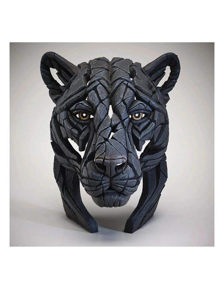 Edge Sculpture - Panther Bust - Stone Resin - Garden & Home Decor Sculpture image 2