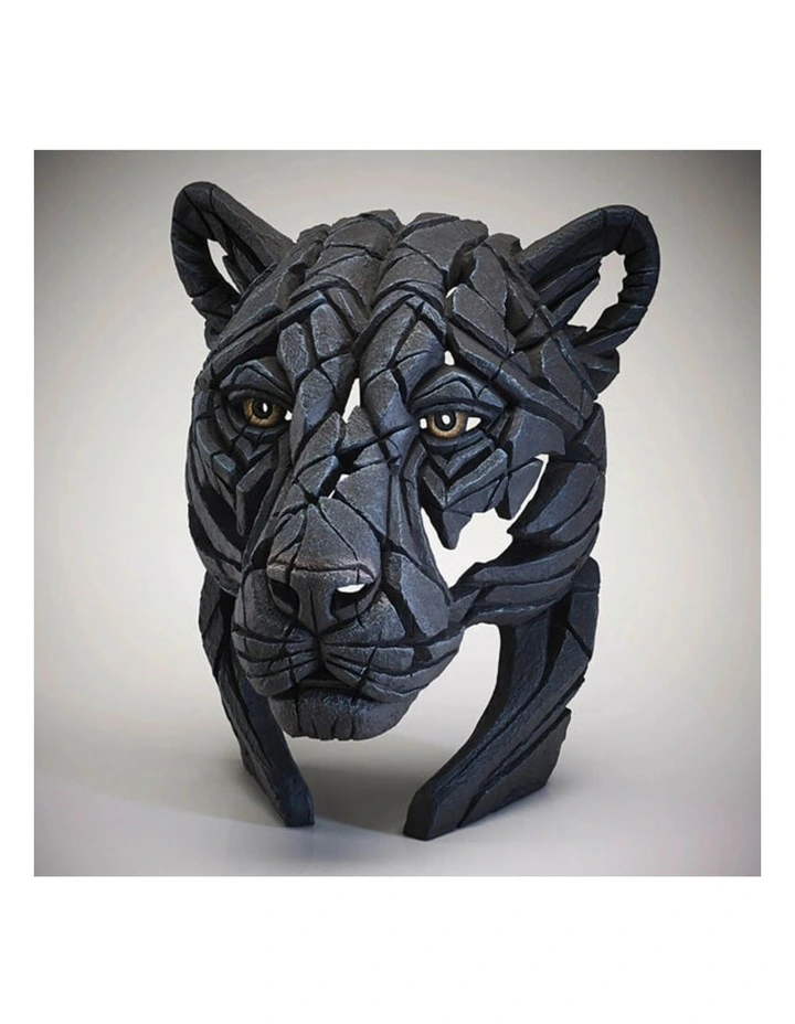 Edge Sculpture - Panther Bust - Stone Resin - Garden & Home Decor Sculpture image 3