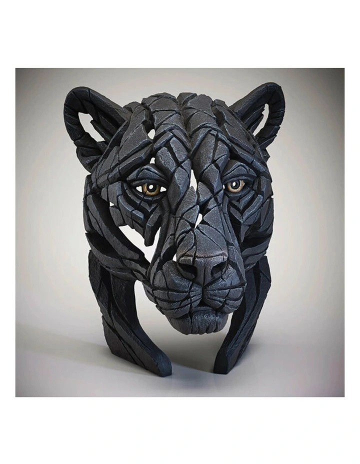 Edge Sculpture - Panther Bust - Stone Resin - Garden & Home Decor Sculpture image 4