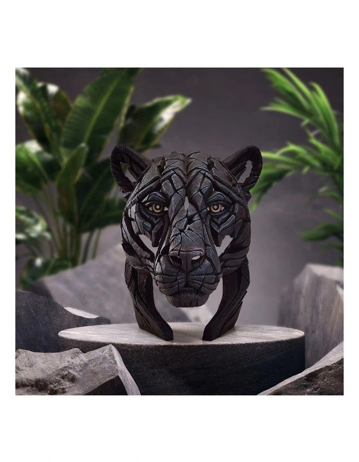 Edge Sculpture - Panther Bust - Stone Resin - Garden & Home Decor Sculpture image 5