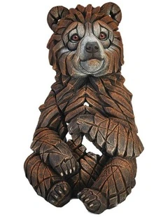 Edge Sculpture - Bear Cub Figure - Stone Resin - Garden & Home Decor