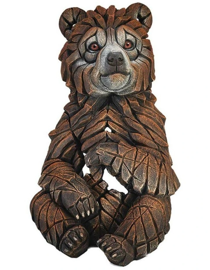Edge Sculpture - Bear Cub Figure - Stone Resin - Garden & Home Decor image 1