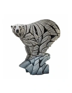 Edge Sculpture - Polar Bear Figure - Stone Resin - Garden & Home Decor Sculpture