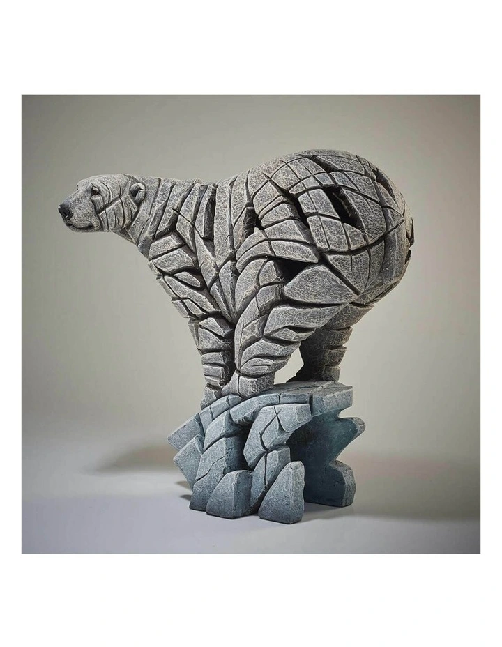 Edge Sculpture - Polar Bear Figure - Stone Resin - Garden & Home Decor Sculpture image 3