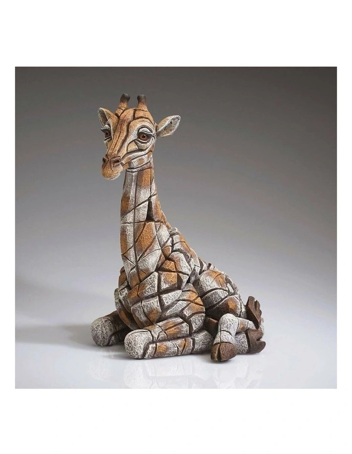 Edge Sculpture - Giraffe Calf Figure - Stone Resin - Garden & Home Decor, 29cm H image 2
