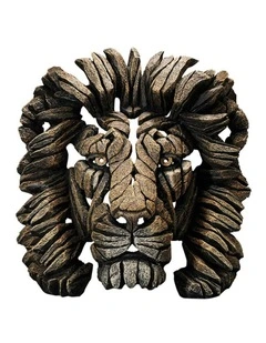 Edge Sculpture - Bust Lion - Stone Resin - Garden & Home Decor Sculpture