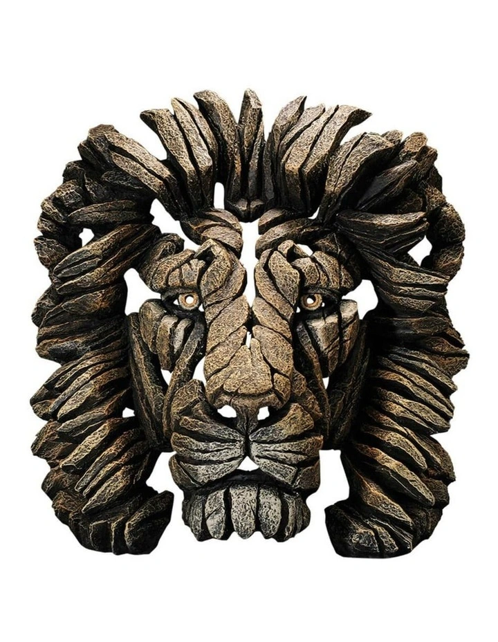 Edge Sculpture - Bust Lion - Stone Resin - Garden & Home Decor Sculpture image 1