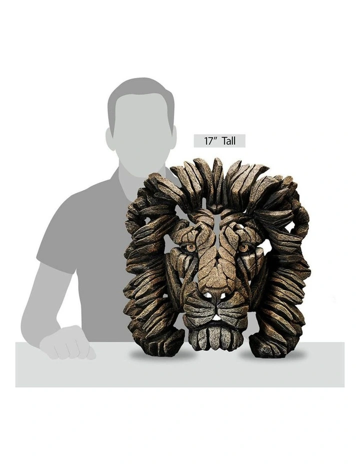 Edge Sculpture - Bust Lion - Stone Resin - Garden & Home Decor Sculpture image 2
