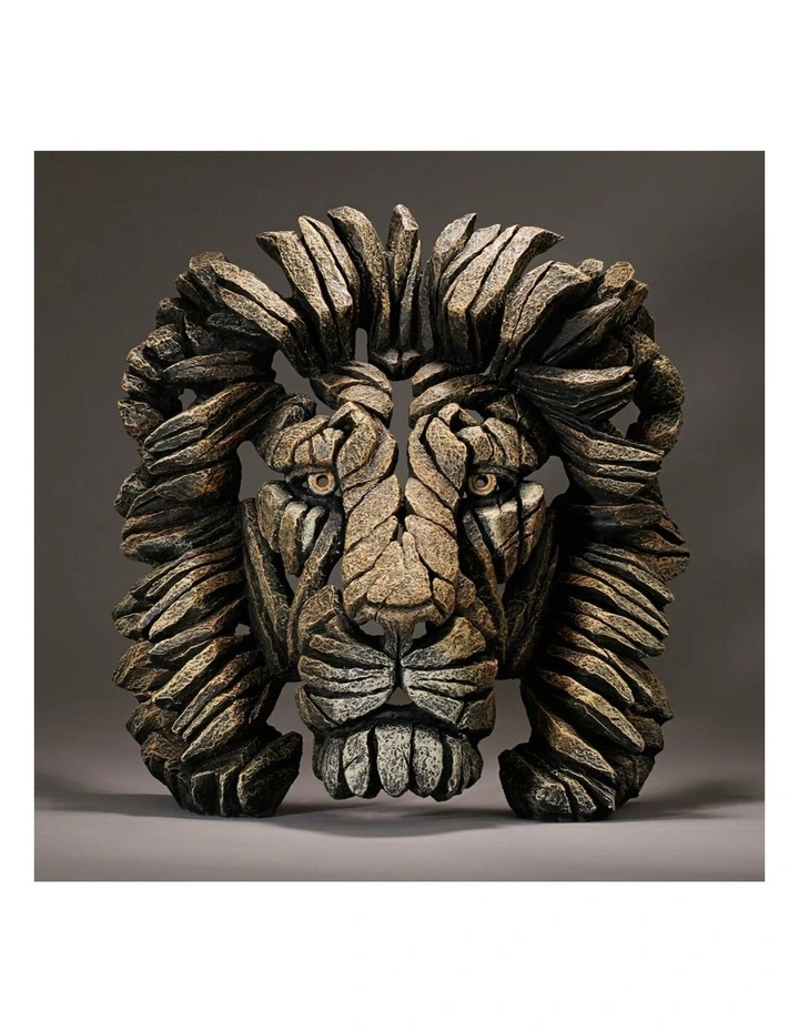 Edge Sculpture - Bust Lion - Stone Resin - Garden & Home Decor Sculpture image 3