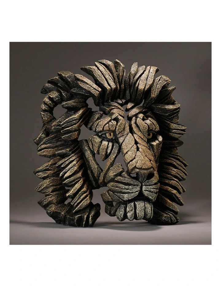 Edge Sculpture - Bust Lion - Stone Resin - Garden & Home Decor Sculpture image 5