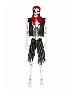 Yezi Halloween Skeleton 166cm Life Size Pirate Decor Poseable PE White