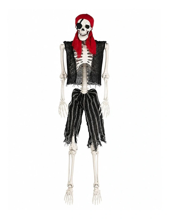 Yezi Halloween Skeleton 166cm Life Size Pirate Decor Poseable PE White image 1