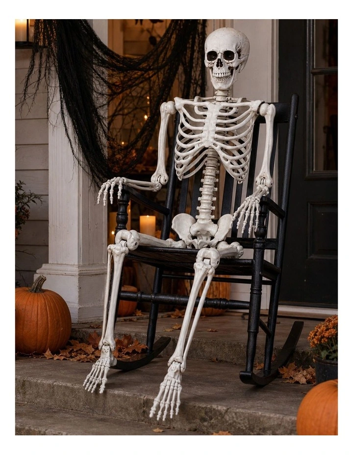 Yezi Halloween Decorations Skeleton 169cm Life Size Posable ABS White image 4